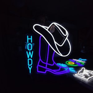 Cowboy Boot Neon Sign Cowboy Hat Light Sign Cowboy Shoe Led - Etsy