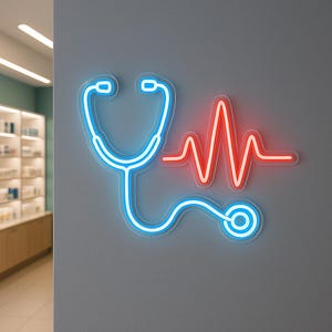 Stethoscope Neon Sign. LED Hospital Decor. Medical Neon Decor ...