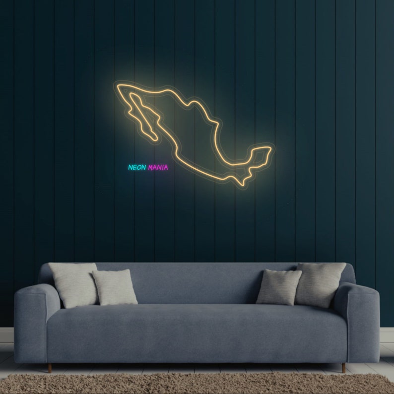 Mexico Map Neon Sign United Mexican States Led Neon Custom - Etsy