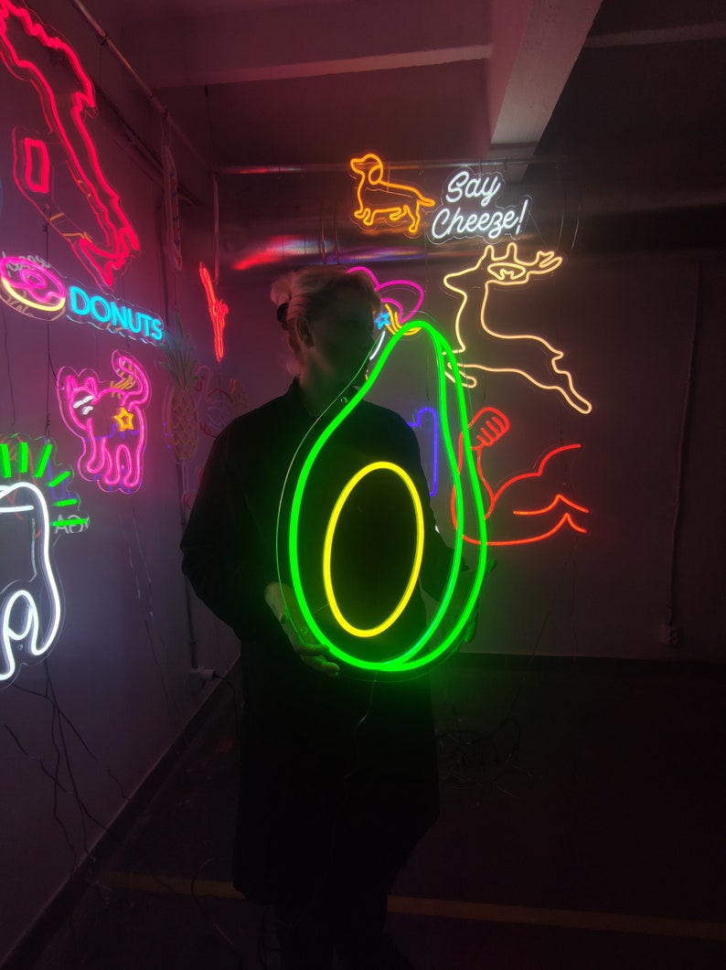Avocado Neon Sign, Avocado Led Neon Light for Kitchen, Cafe, Custom ...