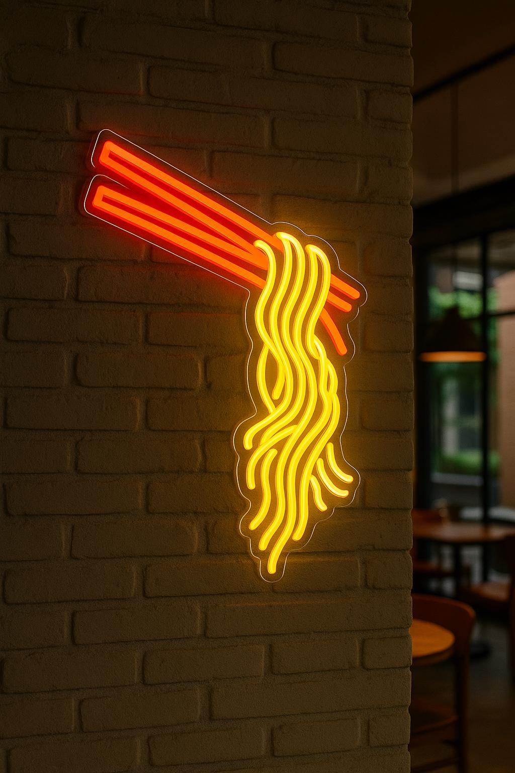 Noodles Neon Sign. LED Restaurant Decor. Chef Gift Idea. Chinese Food ...
