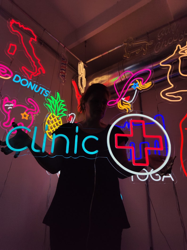 Clinic Neon Sign, Medical Cross Neon Led, Medicine Led Neon, Sign for ...
