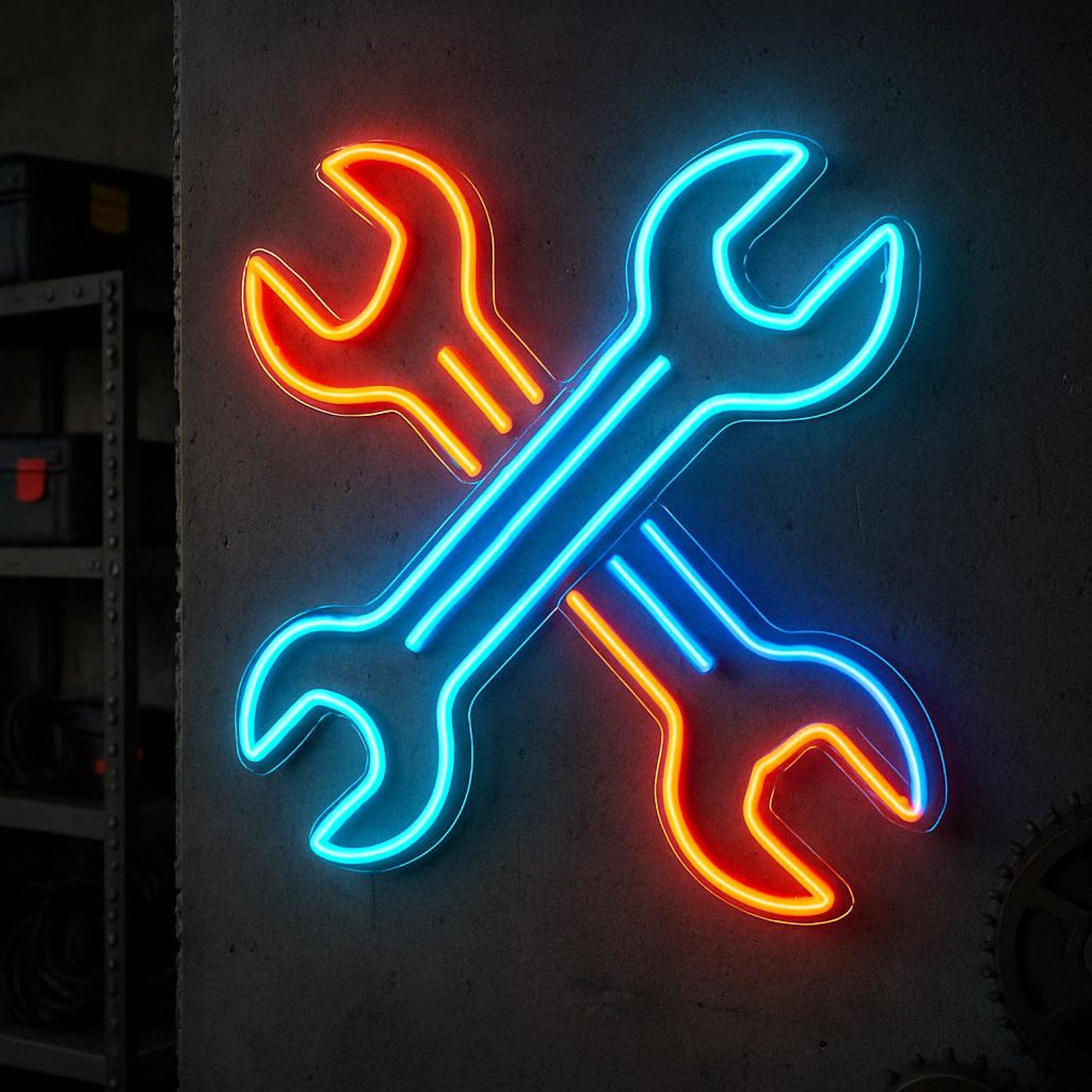 Maintenance Service Light Wrench Neon Sign. Gear Wrench Led Light. Repair Service Light Sign ...