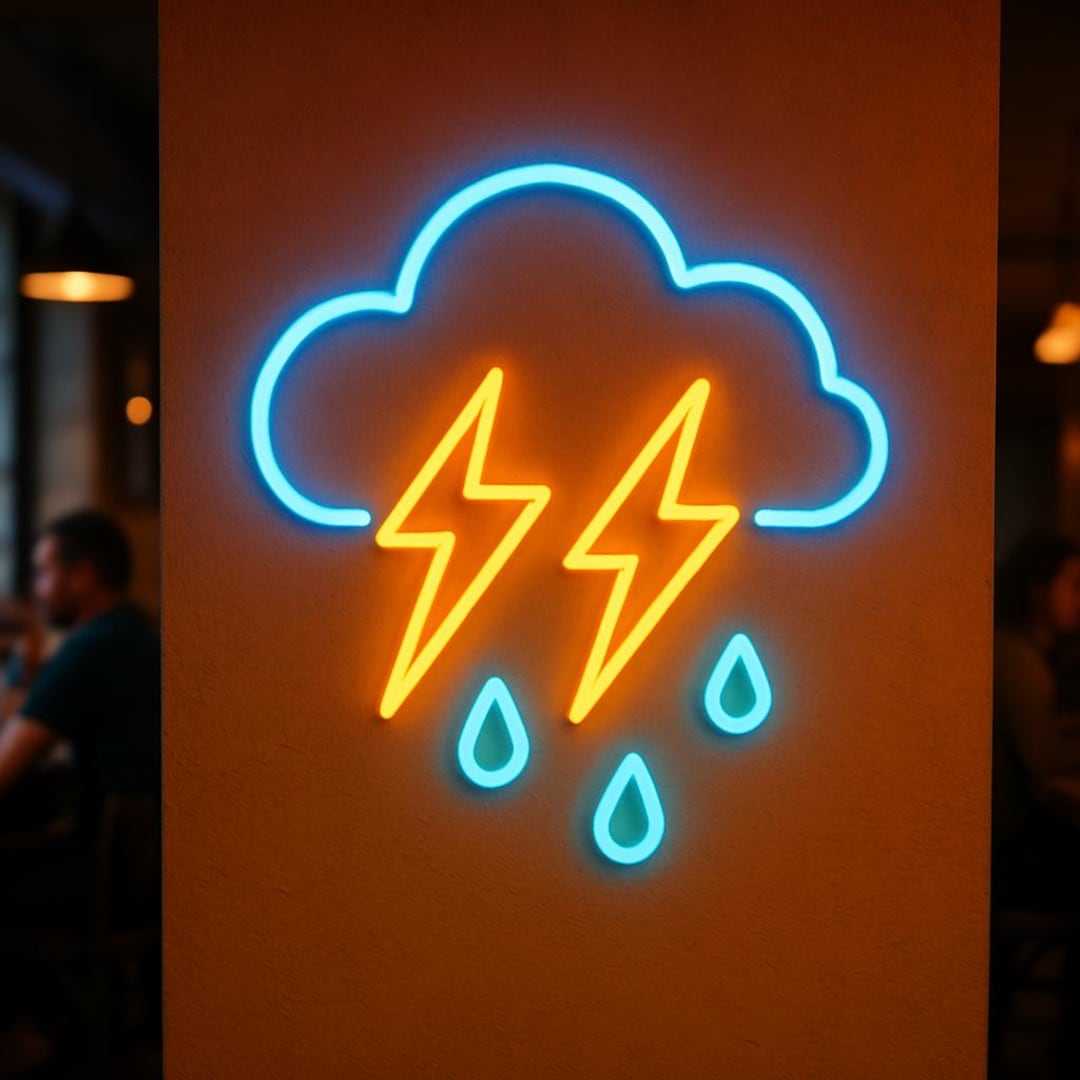 Signing Out Raining Cloud Neon Sign: Raining LED Light, Kids Room Decor - Etsy