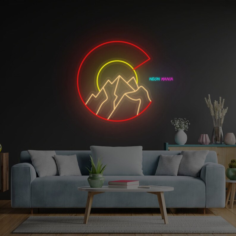 Colorado Neon Sign, Colorado Mountains Led Neon, State of USA Wall ...