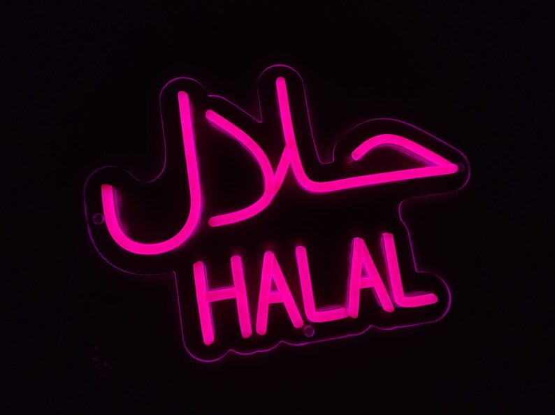 Halal Neon Sign Halal Food Led Light Halal Meat Neon Lights - Etsy