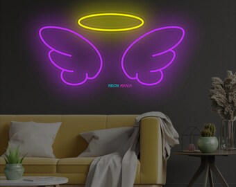 翼付きニムネオンサイン、天使の羽の LED サイン、パーティー装飾 LED