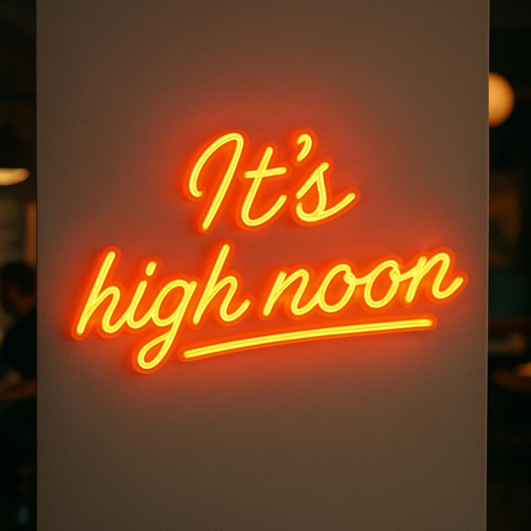 Its High Noon Neon Sign. Saloon Light. Bar Led Sign. Gift Idea Cowboy ...