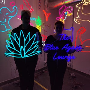 Blue Agave Neon Sign, Agave Tequilana Led Light, Tequila Agave Light ...