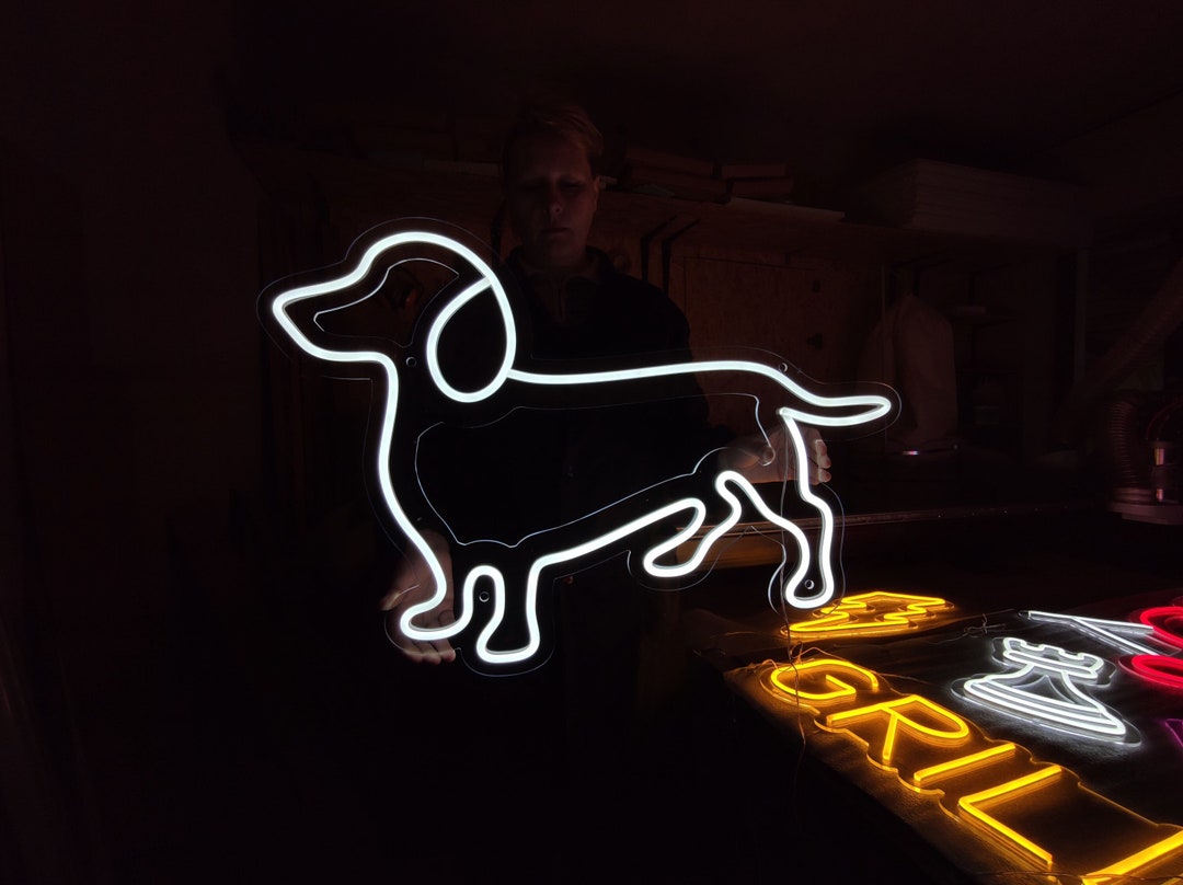 Dachshund Neon Sign, Dog LED Neon, Badger Dog Lights, Animals Led Sign