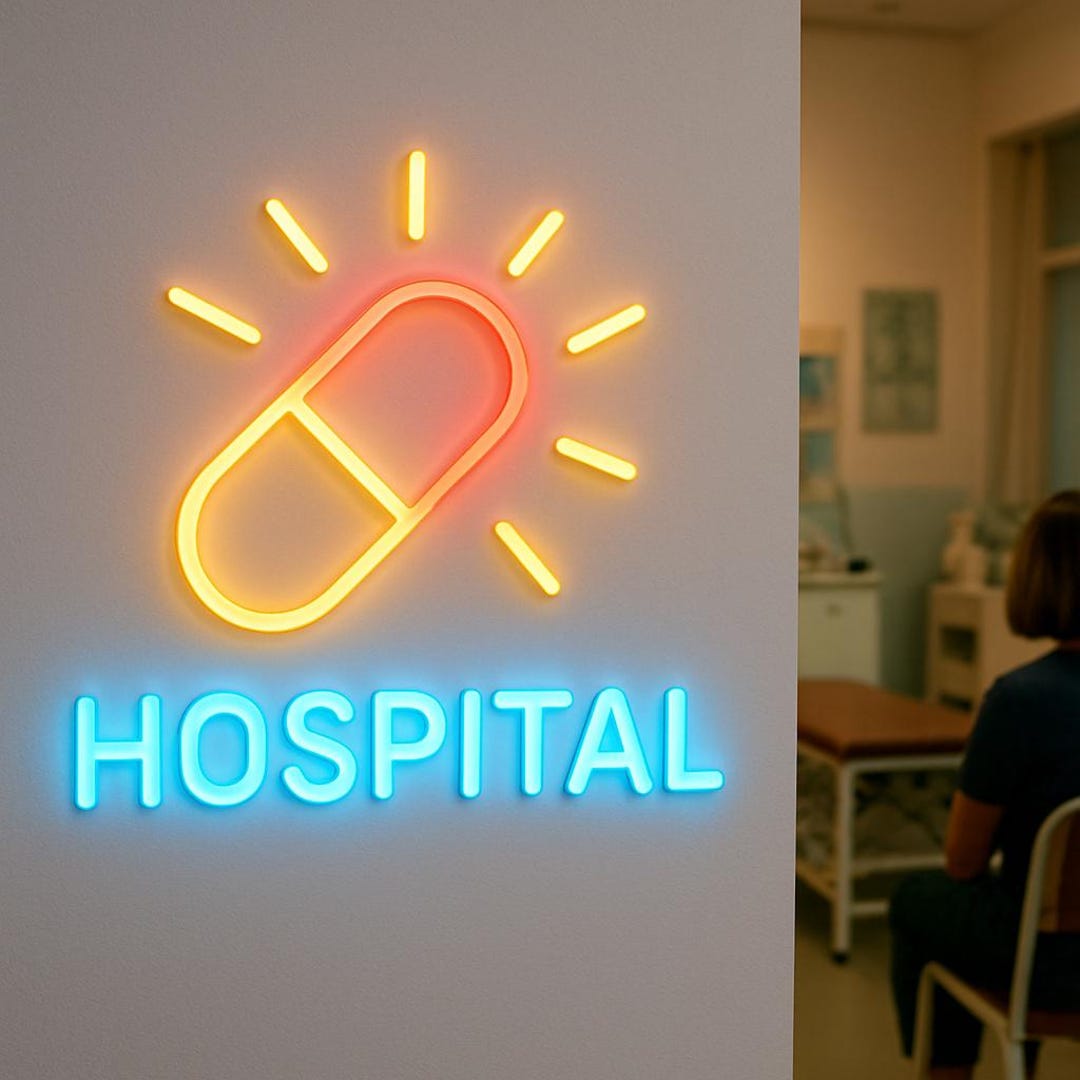 Tablet and Hospital Neon Sign. Hospital Light. Ambulance Led Sign. Gift ...