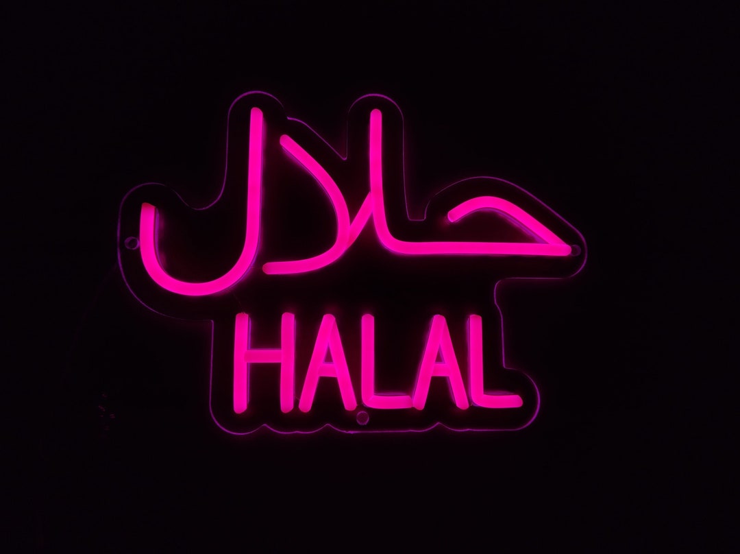 Halal Neon Sign Halal Food Led Light Halal Meat Neon Lights - Etsy