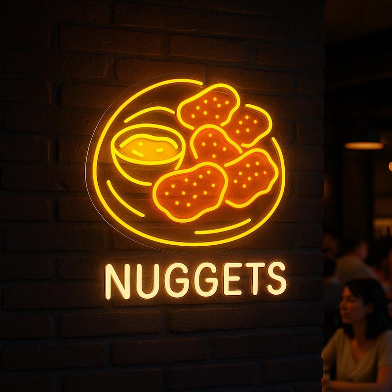 Nuggets Neon Sign, Chicken Wings Led Light Sign, Chicken Legs Neon ...