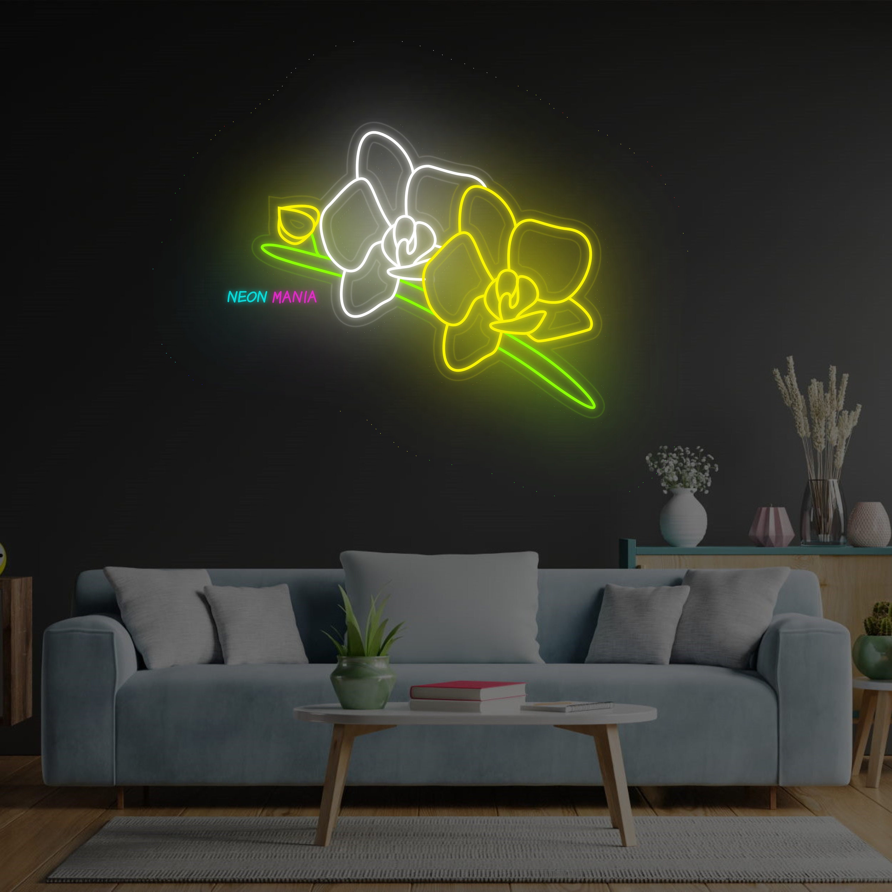 bukht GARDEN別注 ノーカラージャケット neon sign Orchid Neon Sign, Flower Light Sign, Floral Shop Led Neon, Plant