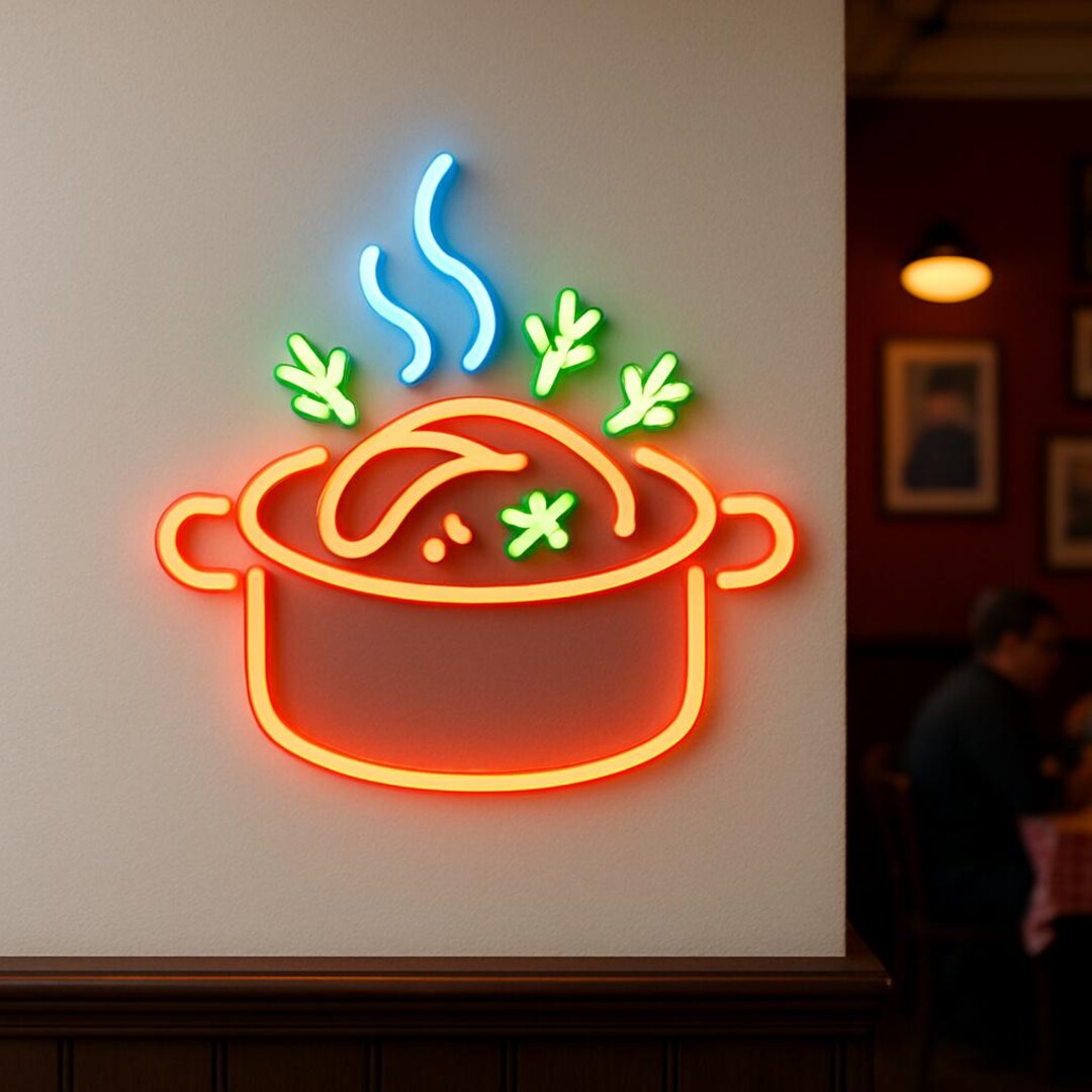 Beef Bourguignon Neon Sign. French Cuisine Light. Restaurant Led Sign ...