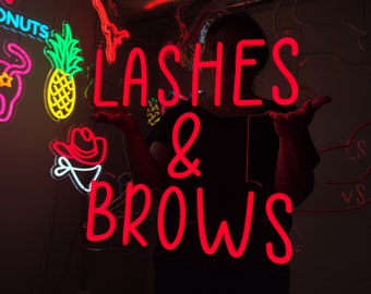 Brows & Lashes neon sign, lashes led light, brows led sign, beauty salon decor neon sign, brow salon light sign, lashes salon neon