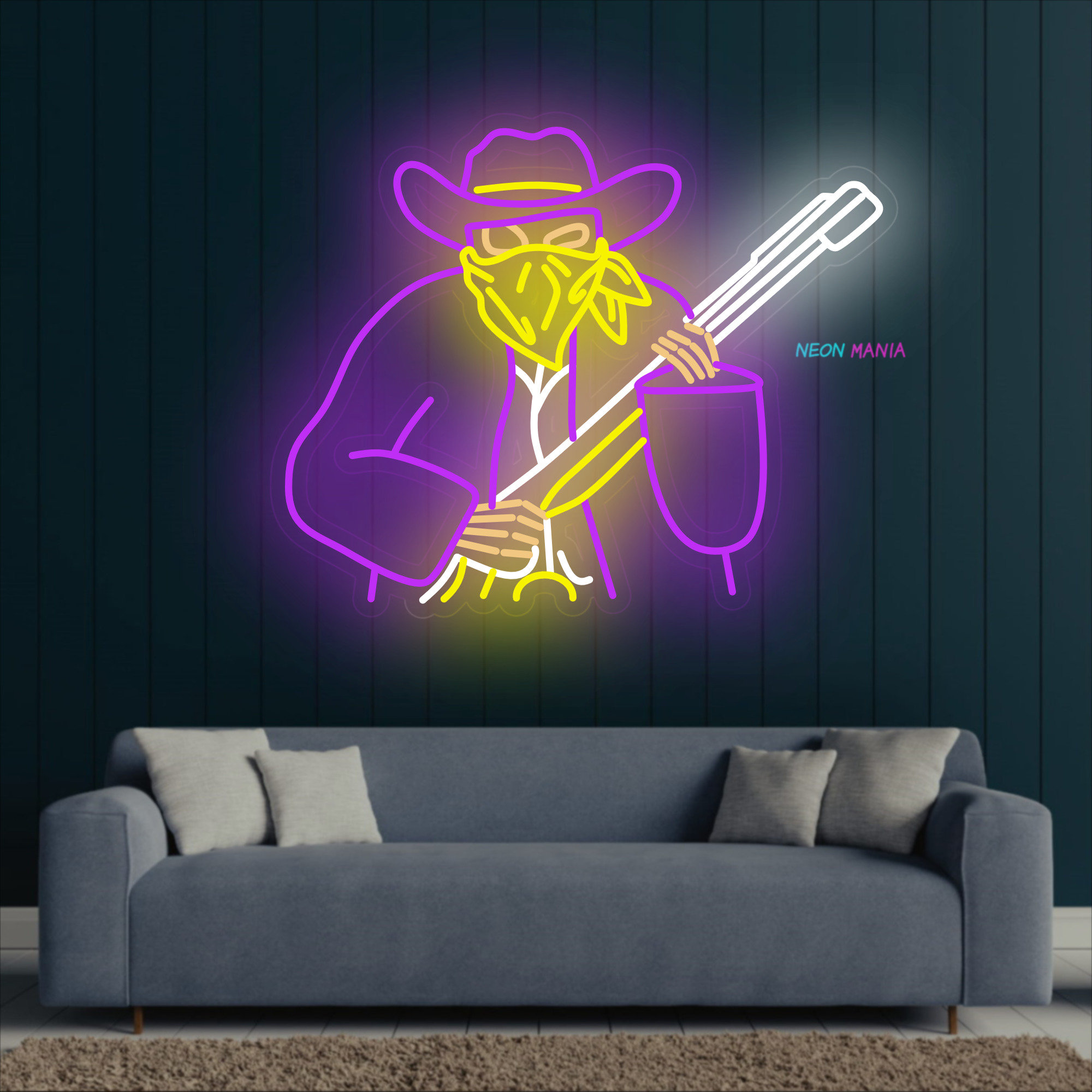 Cowboy Neon Sign, Wrangler Led Sign, Western Neon Light