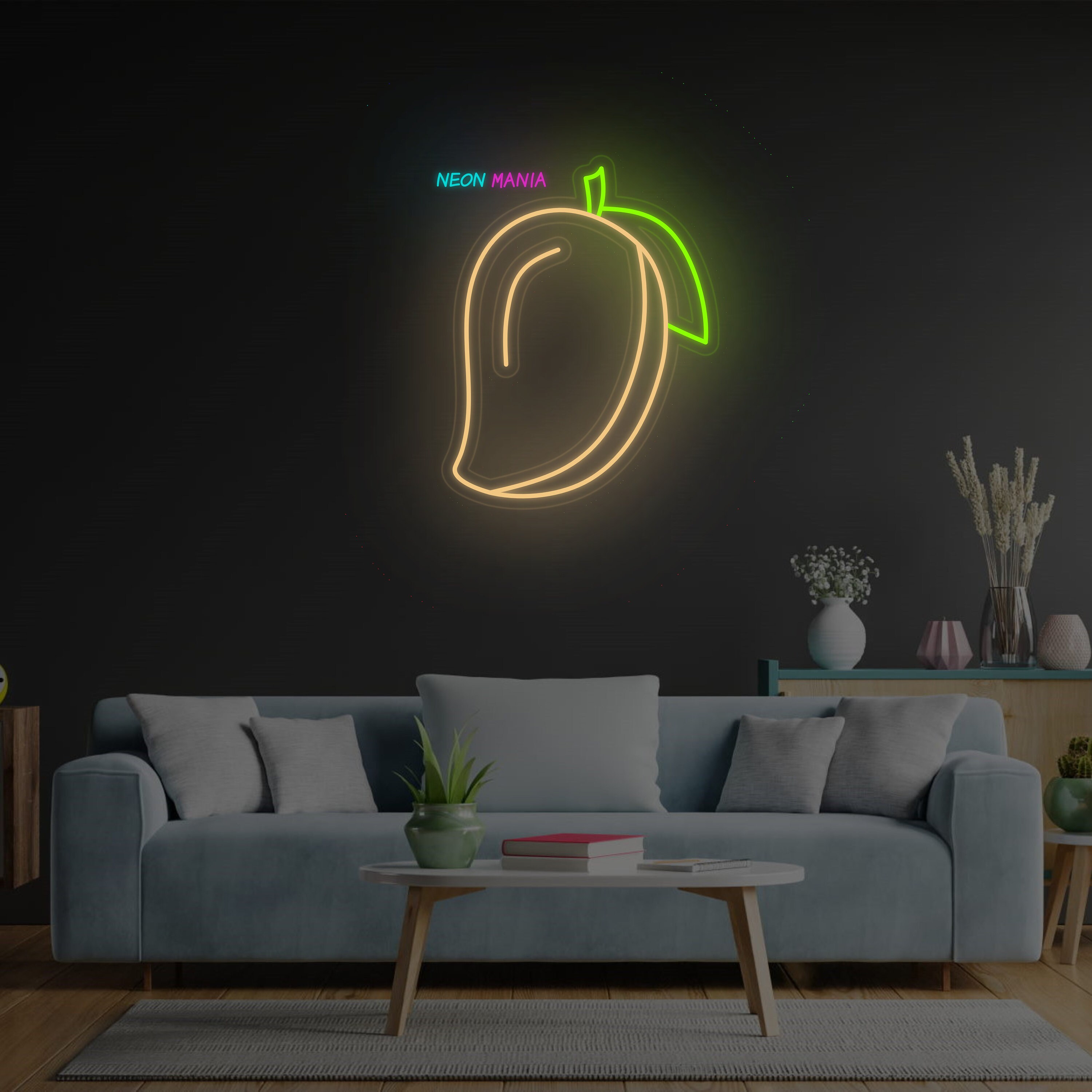 Mango Neon Sign, Fruit Neon Light for Kitchen Decor, Custom Stone Fruit ...