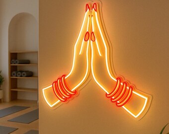Namaste Neon Sign. Yoga Led Light Sign. Custom Led Sign for Yoga Studio. Harmony and Meditation Club