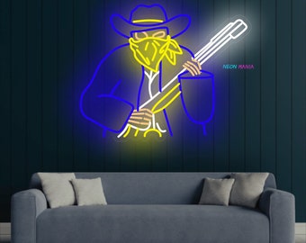 Cowboy Neon Sign, Wrangler Led Sign, Western Neon Light, Sheriff