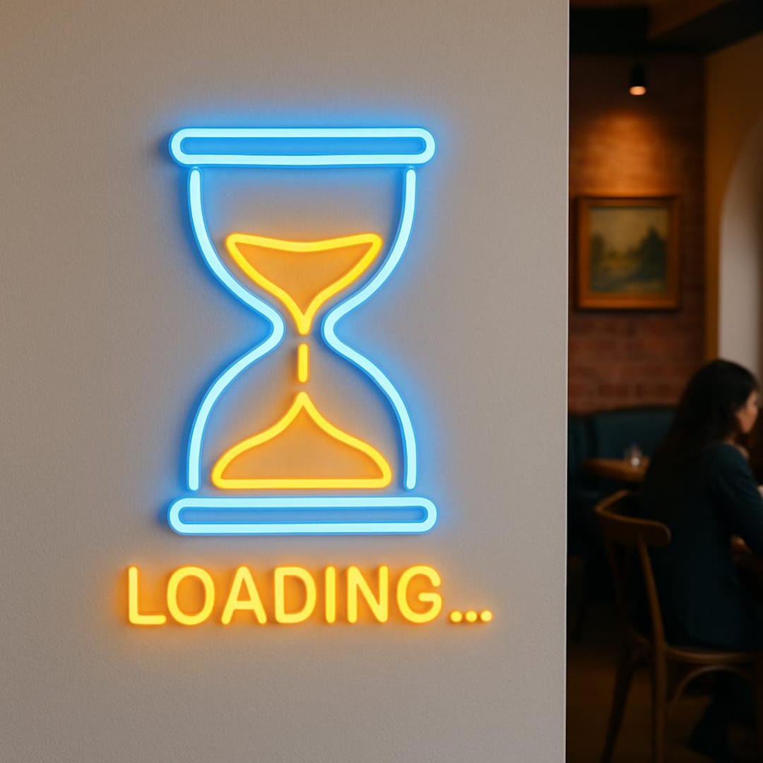 Hourglass With Loading Neon Sign. Office Light. Office Led Sign. IT ...