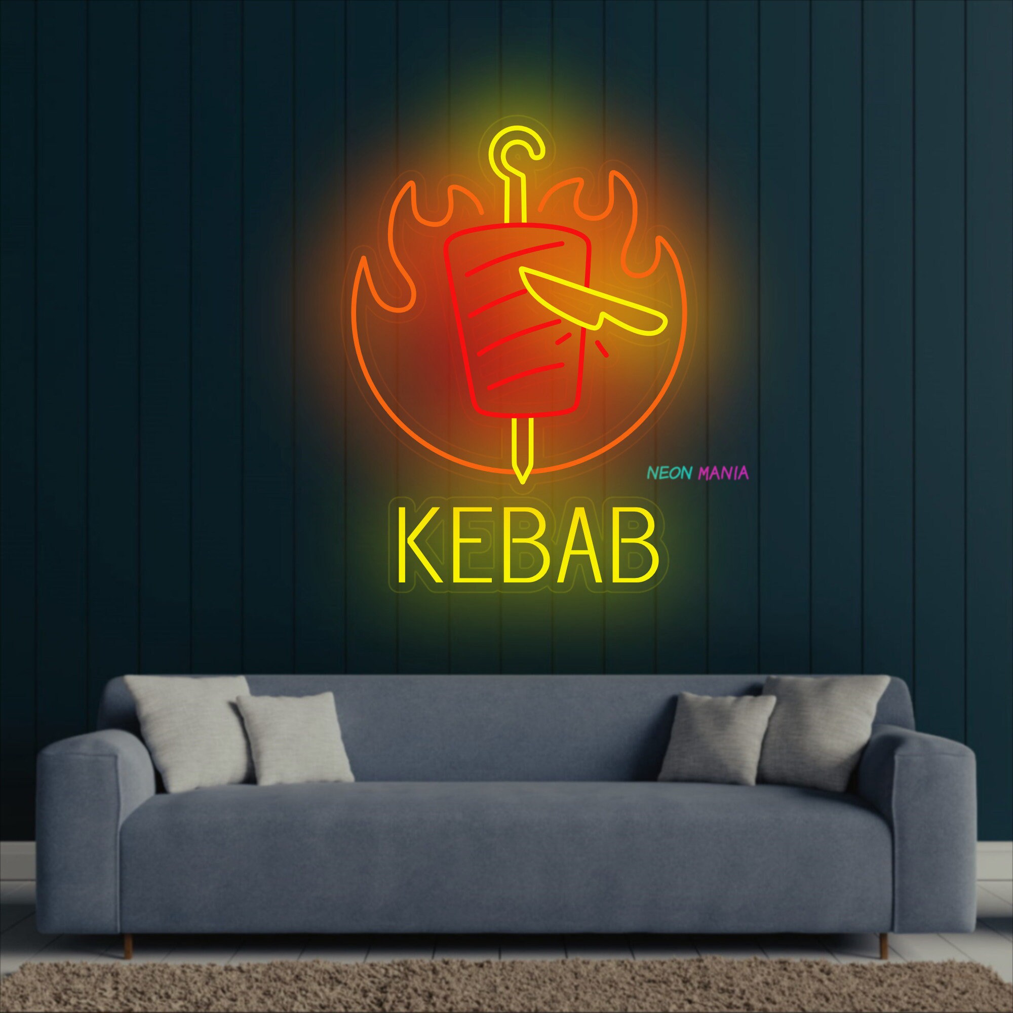 Insegna luminosa a LED con scritta (in tedesco/inglese) Geöffnet Open  Dönner Kebab Bar e molte altre pubblicità, diversi stili Open-11.