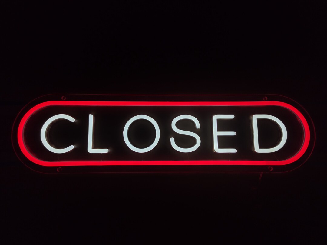 Closed Neon Sign Flashing Onoff Sign Custom Shop Decor Etsy