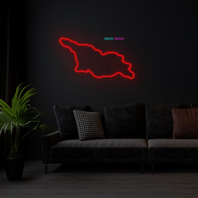LED Neon Map of Georgia Sign - Perfect Decor for Homes and Souvenir ...
