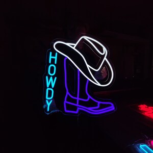 Cowboy Boot Neon Sign Cowboy Hat Light Sign Cowboy Shoe Led - Etsy