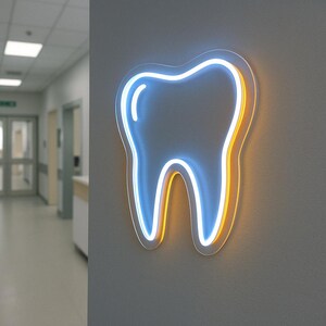 Tooth Neon Sign. Medicine Led Light. Dentist Night Light up Wall Decor ...
