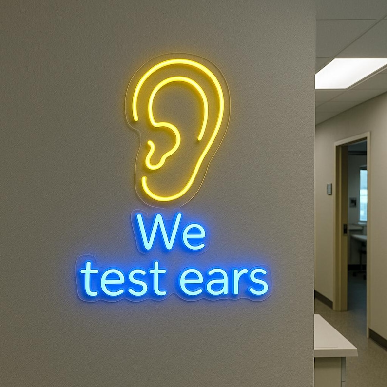 We Test Ears Neon Sign. Medicine Led Sign. Audiology Led Light. Hearing ...