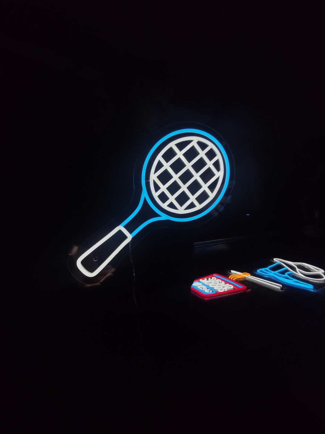 Tennis Racket Neon Sign, Badminton Racket Led Neon Light, Custom Sport ...