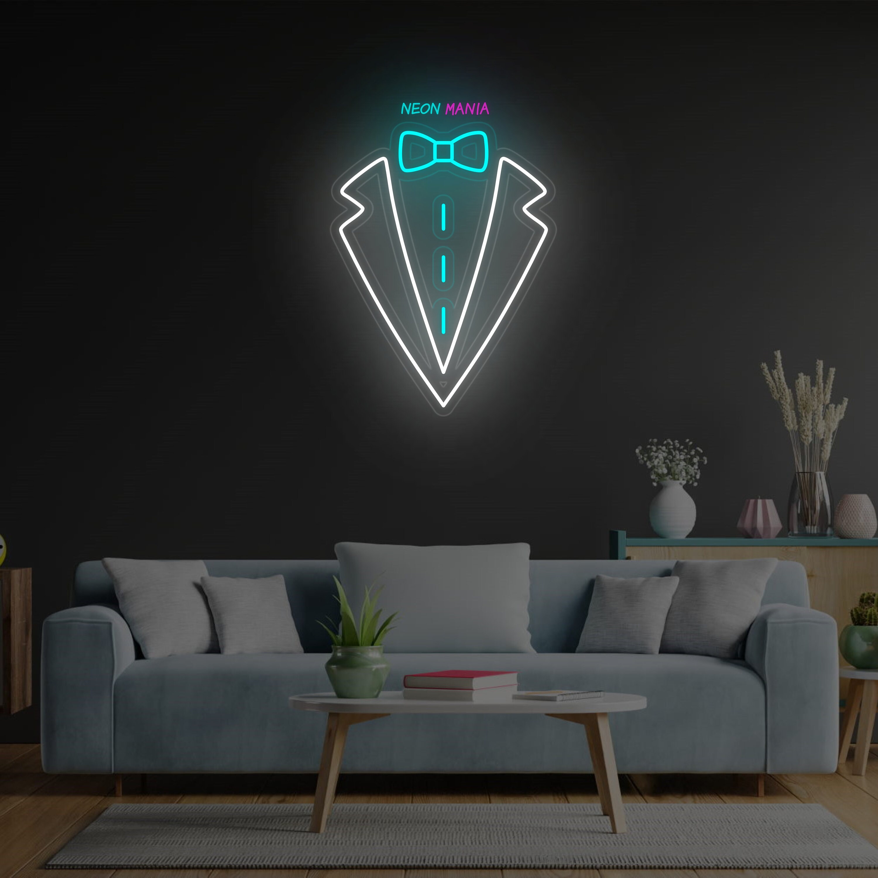 Tuxedo Neon Sign: Light up Your Clothes Store. Man Suit Led Neon Sign ...