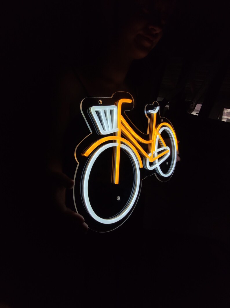 Bike Neon Sign Bicycle Led Neon Bicycle With a Basket in Etsy