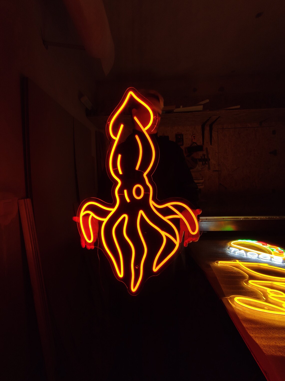 Squid Neon Sign, Ocean Animals Led Sign, Underwater World Inhabitants ...