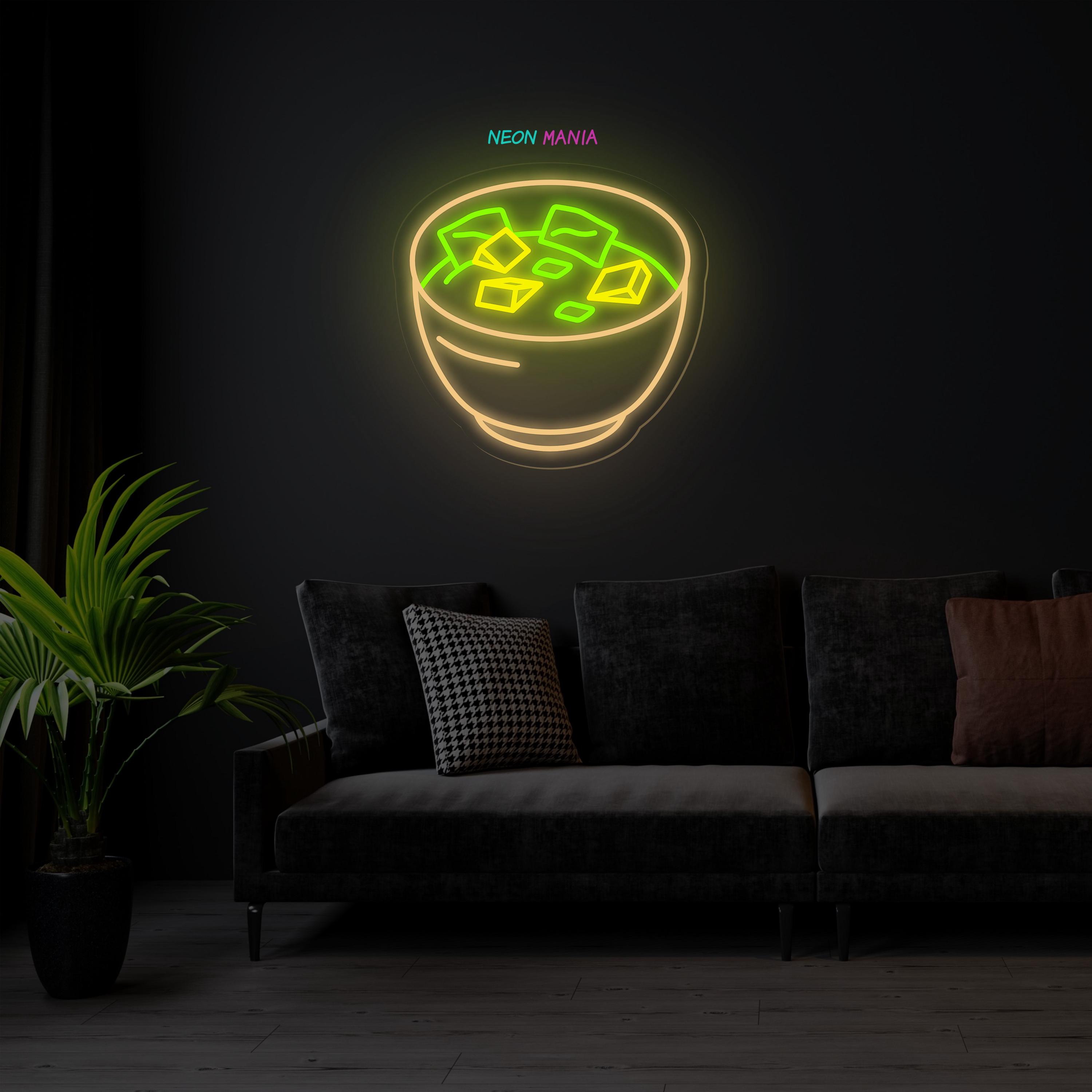 Soup Sign Led Miso Soup Led Neon Sign. Chicken Miso Soup Wall Sign. LED Restaurant ...