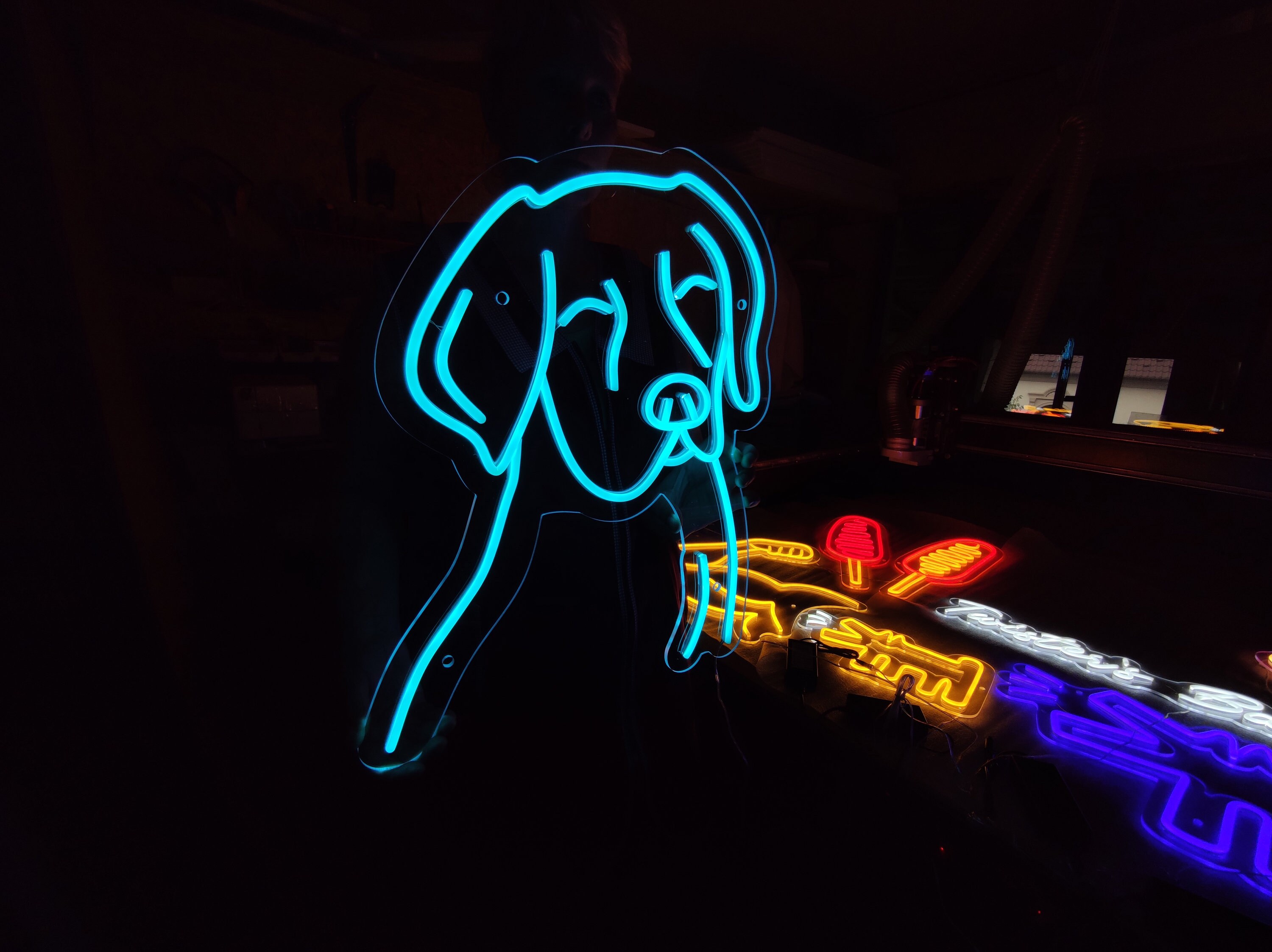 Labrador & Golden Retriever Neon Sign – 14"x12" Dimmable USB Powered Dog LED Sign, Pet Lover Wall Decor For Bedroom, Living Room, Dog Café, Gift For Pet Owners, Animal Night Light For - View #4