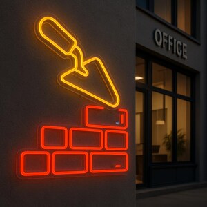 Construction Neon Sign. Repair Led Sign. Construction Companies Neon Decor. Gift Idea for Foreman. Building Materials Stores Neon Sign.