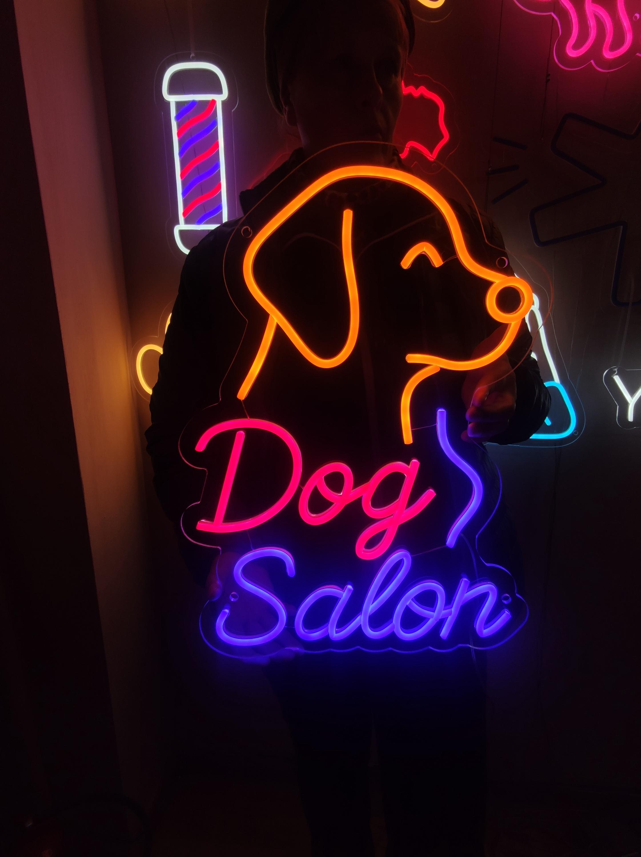 TWO DOGS ヴィンテージ ネオン看板 人感センサー付き 蚤の市 ライト