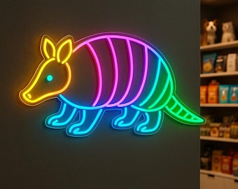 Armadillo Neon Sign: Light Up Your Home with Cute Animal