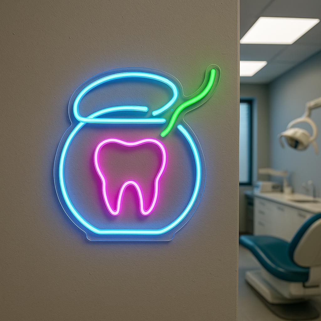 Floss Sign Neon Dental Floss Sign. Dental Clinic Decor. Dentist Gift Idea. Dental ...