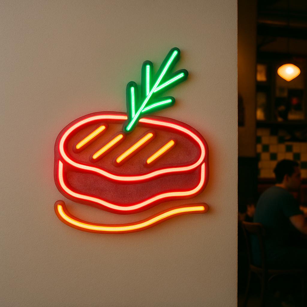 Prime Restaurant Sign Prime Rib Neon Sign. Gastro Pub Light. Steakhouse Led Sign. Restaurant ...