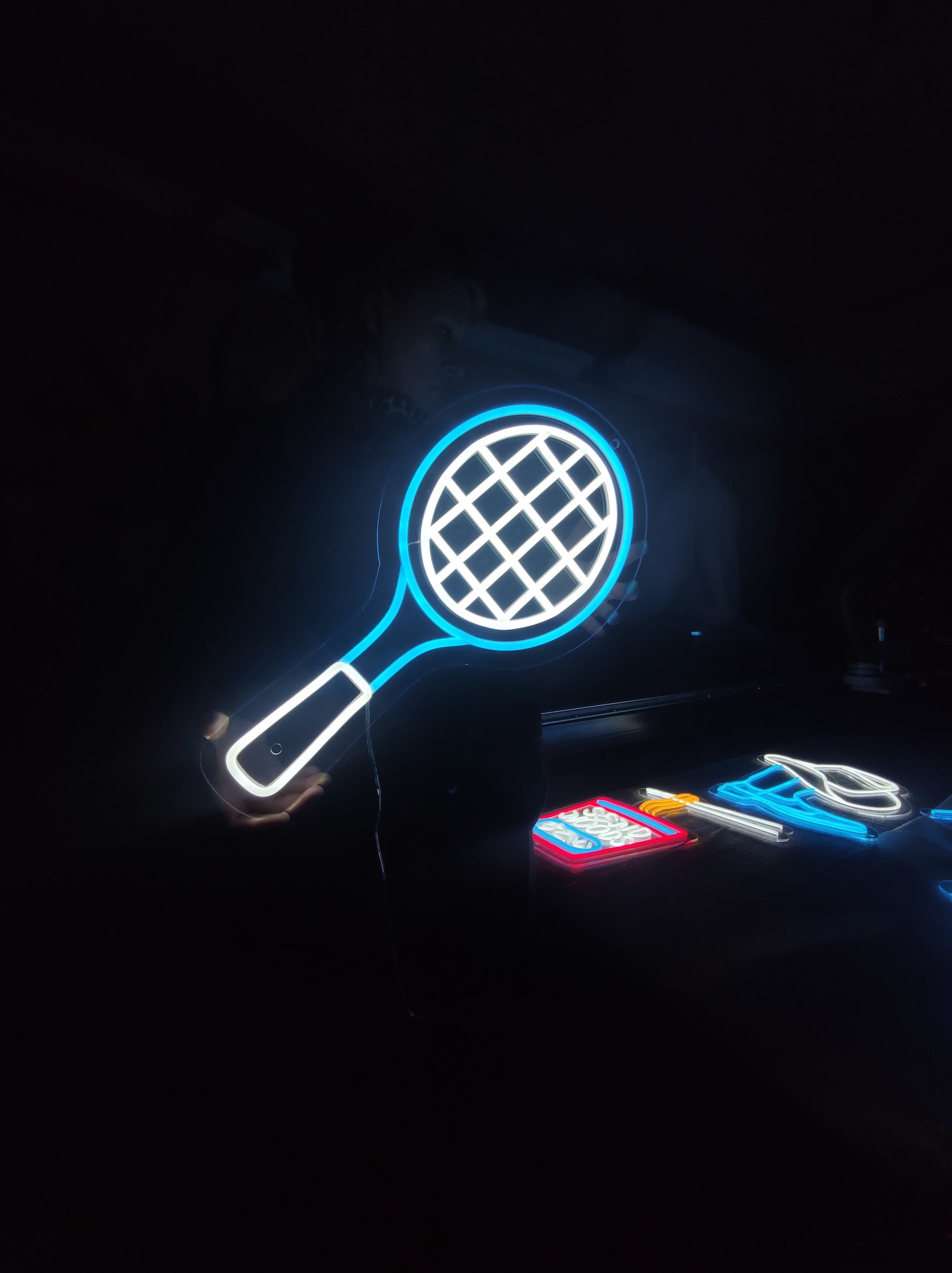 Tennis Racket Sign Custom Tennis Racket Neon Sign, Badminton Racket Led Neon Light, Custom Sport ...