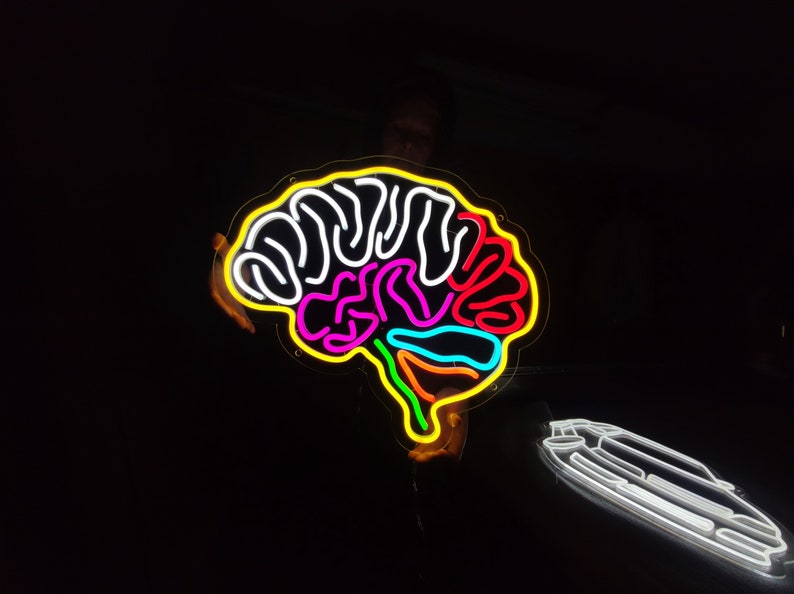 Brain Neon Sign, Human Brain Led Sign, Human Organ Decor Led Light ...