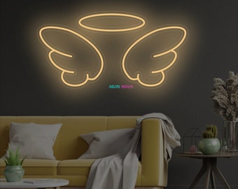 翼付きニムネオンサイン、天使の羽の LED サイン、パーティー装飾 LED