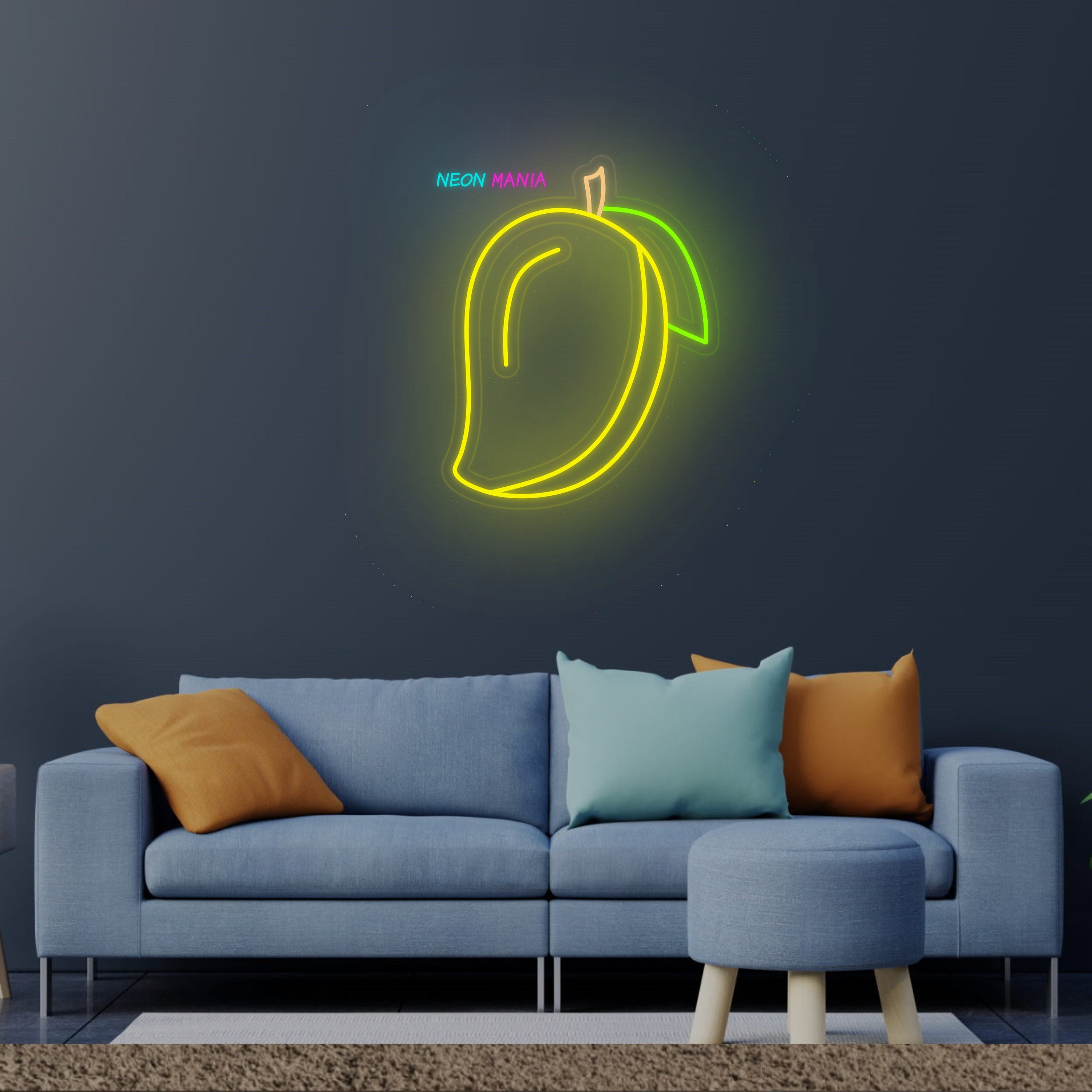 Mango Neon Sign, Fruit Neon Light for Kitchen Decor, Custom Stone Fruit ...
