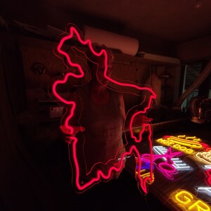 Bangladesh Map Neon Sign, South Asia Country Led Neon, Custom Country ...