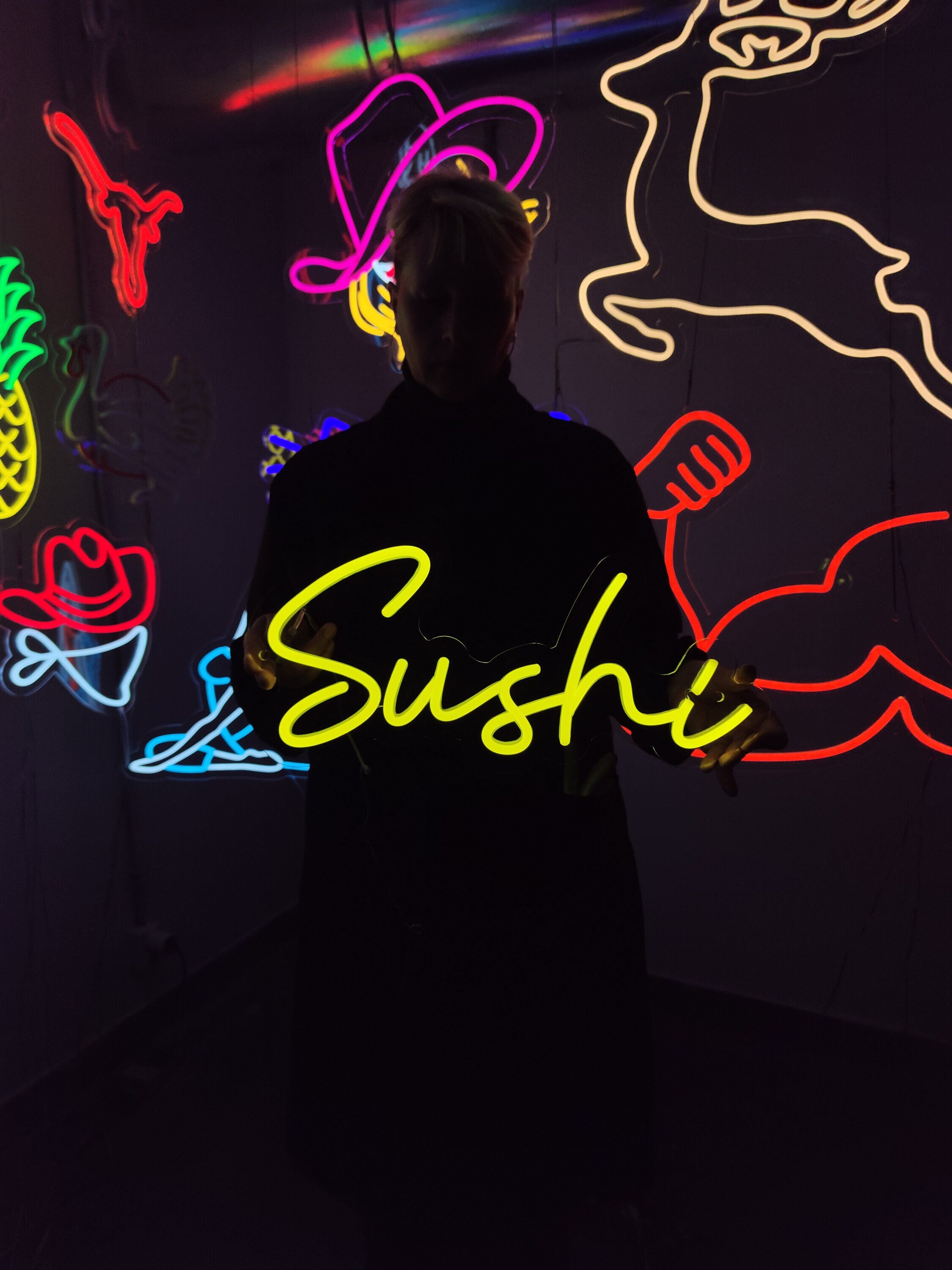 Sushi neon sign, sushi roll set neon lights, japanese restaurant led light, japanese food led sign, led sushi light