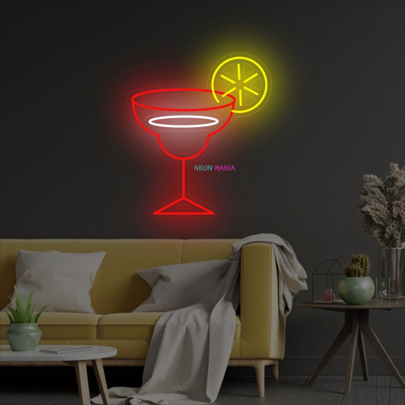 Cocktail Margarita Neon Sign Bar Neon Light Party Led Sign - Etsy