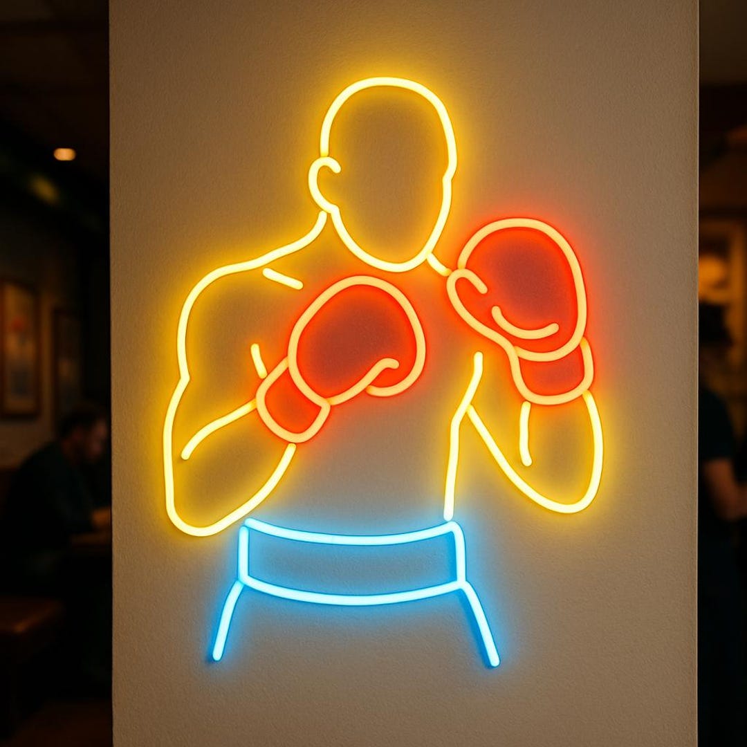 Boxer Neon Sign. Boxing Clubs Light. Sports Bar Led Sign. Boxer Gift ...